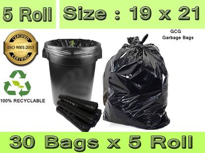 GCG PACK OF 5 Medium 15 L Garbage Bag  Pack Of 150