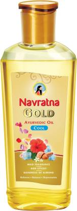 Navratna Gold Ayurvedic Cool Oil|Non Sticky & Non Greasy|With Almonds Hair Oil