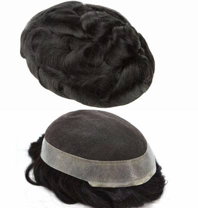 Bh Beauty Home 100% Human Hair Toupee Hair System Hair Patch Australian Toupee Wig For Men and Boys 9X7 inch (Natural Black) Hair Accessory Set