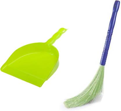 WHITEIBIS Home cleaning set - Folding Broom + Plastic Dustpan Broom, Dustpan