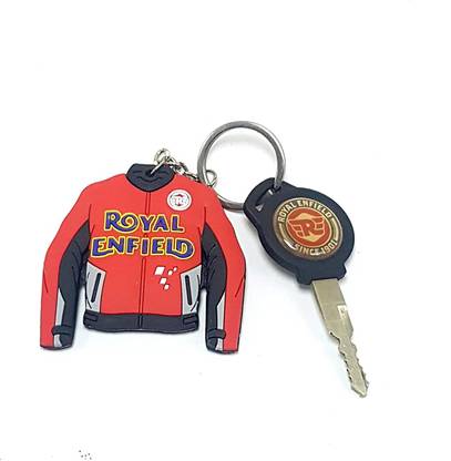 NSV Royal Enfield Classic Bullet Bike Red Jacket Key Chain, Keyring Two Wheeler Bike Key Ring, Keychain (Red) Key Chain
