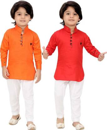 Boys Cotton Blend Kurta and Pyjama Set