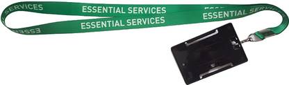Tagways Essential Services Lanyard Green & Gloss Black ID Holder Official use Pack of 1 Lanyard