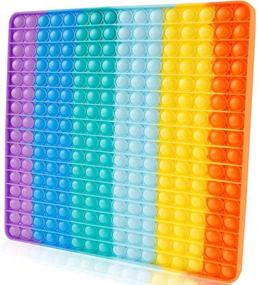 Hiputi Big Size Push Pop Fidget Toy, Big Rainbow pop, Big Size Squeeze Toys for Kids and Adults Big pop (Big Square Rainbow )