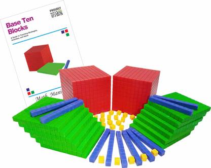 Edulearnable Base Ten Blocks - Place Value Blocks - Math Manipulatives for Elementary Classroom, Home Learning, Base 10 for 1st 2nd 3rd Grade with Place Value Matt
