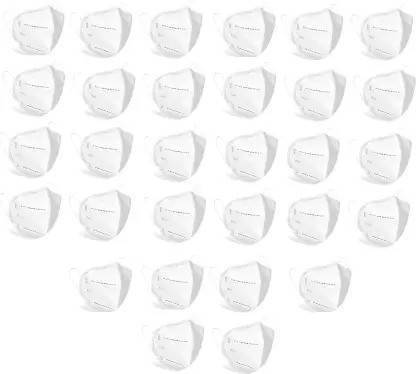 Wellstar Cloth Mask 6 Layers N95 / KN95 FFP2 Multi level Filtration & Protection, Resuable, keep highly secure from Viruses Anti Pollution, Anti Bacterial, Anti Virus Without Respirator, Approved and Certified Face Mask FM_202A (White, Free Size, Pack of 100) Non-Washable