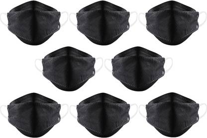 Saifee KF94 N95 Pack Of 8 Black Color Fish Shape Korean Style Premium High Quality Protective 5- Layer Reusable Anti-Pollution , Anti- Bacterial , Anti- Virus washable respiratory 100% CERTIFIED Face Mask Respirator Reusable, Washable Mask For Mens And Womens Reusable