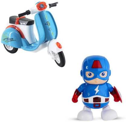 LIBRA Dancing America "Hero Dancing Team Leader" With Music & Light / Diecast Metal Mini Scooter Vehicle Toy with Pull Back Action