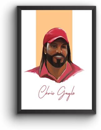 Chris Gayle IPL A1 Size ( 20X30 Inches ) Matte Laminatted Framed Poster Paper Print