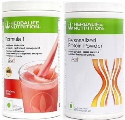 HERBALIFE Weight Loss Combo Pack Formula 1 Strawberry + Personalized Protein Powder Plant-Based Protein