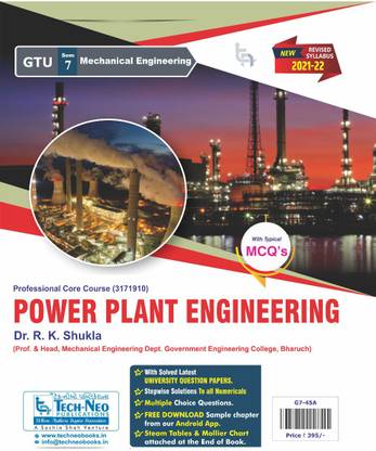 पॉवर प्लांट इंजीनियरिंग (इन्क्लूड्स टिपिकल MCQ's) फॉर GTU सेम 7 मैकेनिकल कोर्स कोड : 3171910