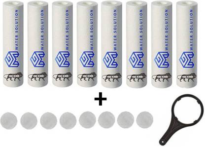 MG WATER SOLUTION 8 Pcs Of Pre-Filter spun Water Purifier Solid Filter Cartridge + Antiscalant balls 8 pcs + 1 RO Spanner Wrench(10Inch) Solid Filter Cartridge Solid Filter Cartridge