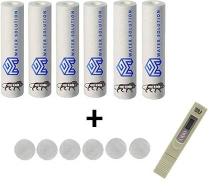 MG WATER SOLUTION Tds Meter Water Purity Tester + 6 Pcs Of Pre-Filter spun Water Purifier Solid Filter Cartridge + antiscalant balls 6 pcs combo Solid Filter Cartridge Solid Filter Cartridge