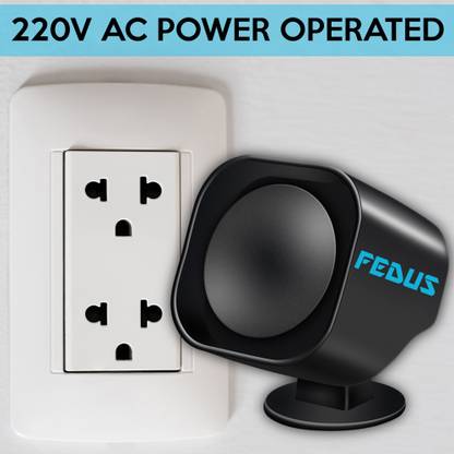 Fedus Black 220v -110 DB Industrial Security Sound Alarm Buzzer Siren Hooter Security Loud Sound Alarm for Bank, Factories, Hospitals, Mines, fire Alarm, Security System, Ambulance Etc,Pack of 1 Audible Car Alarm