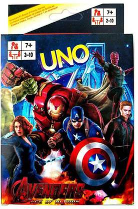 SHREE AVENGERS Uno card Games Fast Fun FAMILY CARD GAME COMPLETE PACK OF 1 (108 Card) (BLUE)