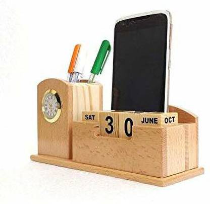 4S GIFT WORLD 1 Compartments Wooden Pen Stand