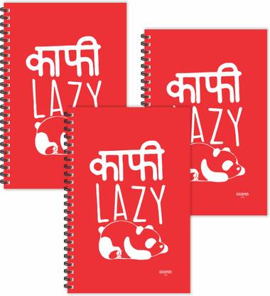 ESCAPER KAFI LAZY Hindi Quotes Diaries (Ruled - A5 Size - SUPER SAVER Pack of 3 Diaries) | Slogan Diaries | Quotes on Diaries | Funny Quotes Diaries A5 Diary Ruled 160 Pages