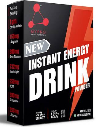 Mypro Sport Nutrition New instant energy drink powder (1gm citrulin malate,250mg bcaas) Energy Drink