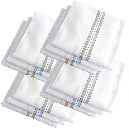 SuperDaze White Linen Handkerchief For Men's ["White"] Handkerchief