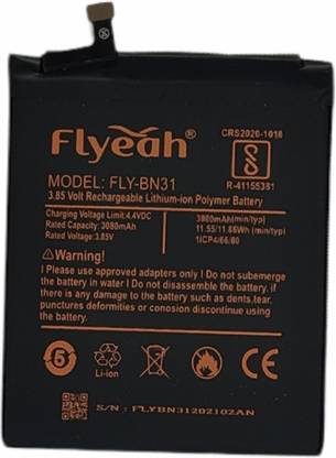 Flyeah Mobile Battery For  MI MI A1 Y1 Y1-Lite