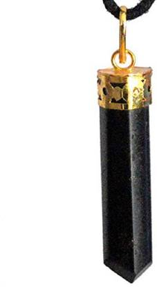 EXCEL Black Tourmaline 3 Faced Gold Capped Pendant Gold-plated Tourmaline Crystal Pendant