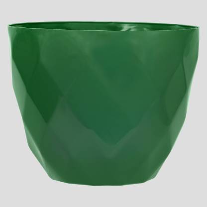 CRAFTXPERT Sapphire Plastic Flower Pots | Modern Decorative Indoor /Outdoor 15 Inch Planter Pot(Color : Dark Green) Plant Container Set