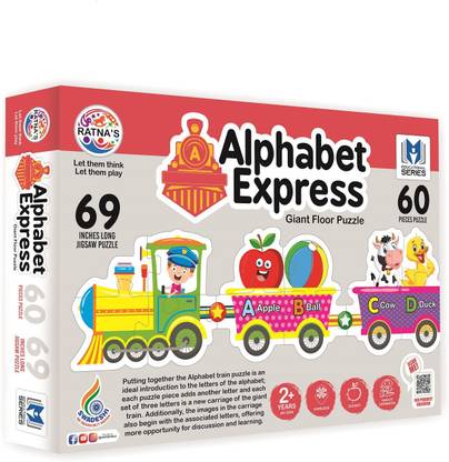 RATNA'S Alphabet Express Train jigsaw puzzle for Kids (60 Pieces) (2359)