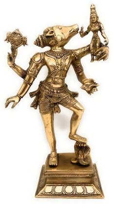 Bhunes Brass , Varaha Idol , Varaha Swamy Idol Brass , Varaha Avatar , Varaha Swamy With Bhudevi , Varaha Idol , Varaha Lakshmi , Laxmi Varaha Brass Idols , Lord Vishnu , Vishnu Idol Brass , Murti , Idol Decorative Showpiece  -  42 cm