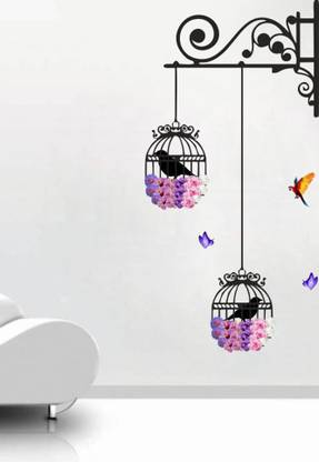 Divine studio 60 cm Hanging birdcage (122 cm x61cm) Self Adhesive Sticker