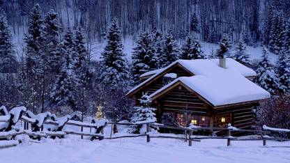 ANSHUL INTERNET 45.72 cm SNOWFALL SCENERY 15 Self Adhesive Sticker