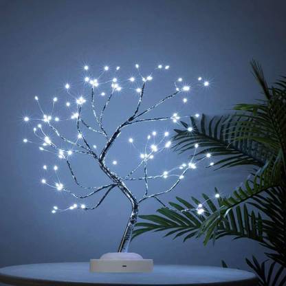 Midkart Tabletop 108 LED Tree Light, Battery / USB Operated Mini Artificial Tree with Adjustable Branches for Home Decoration, White Table Lamp