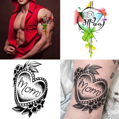 Ordershock Maa Paa Heart Combo Tattoo Design Men Women Waterproof Temporary Body Tattoo