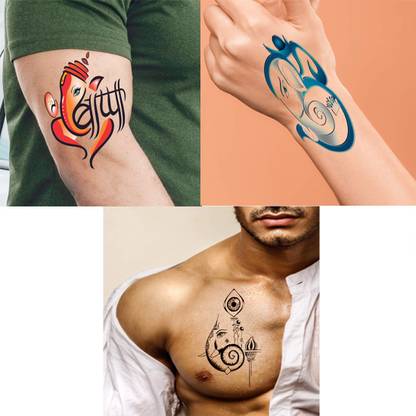 surmul Hindu God Ganesha Ji Combo Tattoo Waterproof Boys and Girls Temporary Body Tattoo