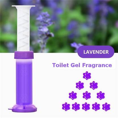 Newvent Toilet Air Freshener and Toilet Cleaner, Flower Gel Bathroom Freshener, Toilet Fleshing Air Detergent, Toilet Gel Deodorize (Pack of 1, Color: Purple) Lavender Gel Toilet Cleaner