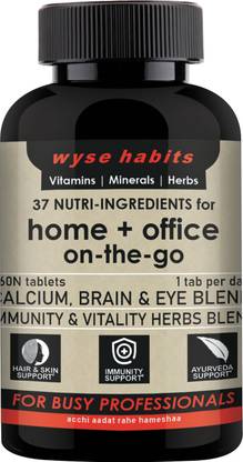 Wyse Habits Multivitamin Multiherb tablets with Probiotics, for Immunity, Brain & Eye, Bones