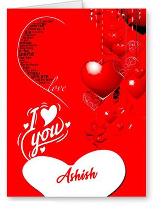 Midas Craft I Love You Ashish ….15 Romantic Card Greeting Card