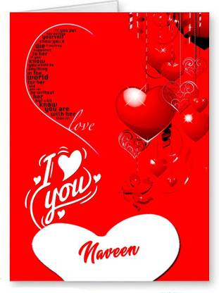 Midas Craft I Love You Naveen ….15 Romantic Card Greeting Card