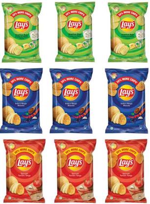 Lay's Green, Blue and Red combo pack 270 gm Chips