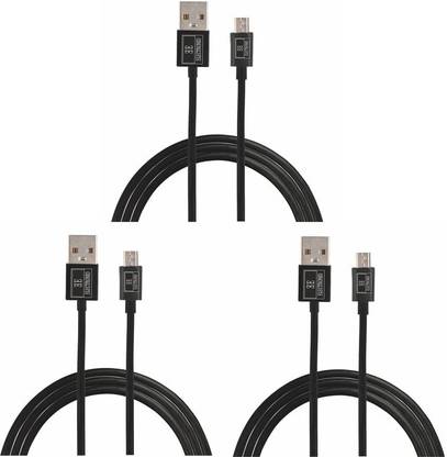 Electronio Micro USB Cable 2 A 1 m Set of Three Unbreakable Tough USB Data Sync & Charging