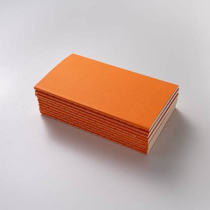 INNAXA A6, Travelers' Notebook Thread-Bound Journal Diary Memo Pad, 32 Sheets, Pack of 10 (Orange, A6) A6 Notebook Blank 64 Pages