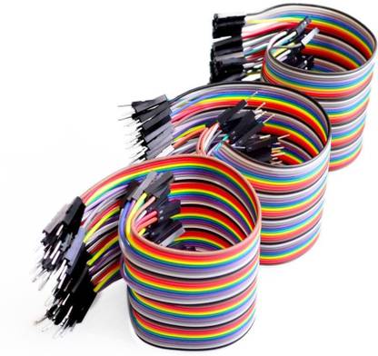 TechWiz 120 Pieces Jumper Wire Set 40 M-M + 40 M-F + 40 F-F Wires