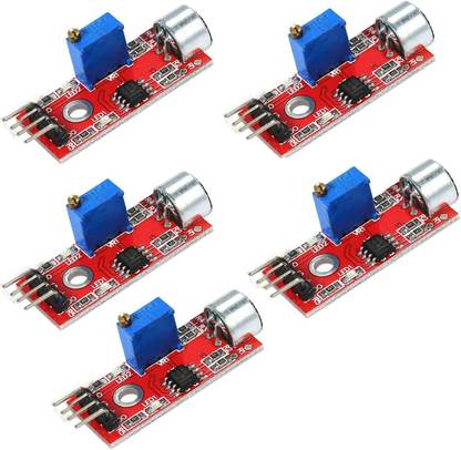 Grahikum Mic Microphone Sensor High Sensitivity Sound Detection Module Sound Sensor Compatible with Arduino PIC AVR (Pack of 5) Sound Recorder and Sound Circuit Electronic Hobby Kit