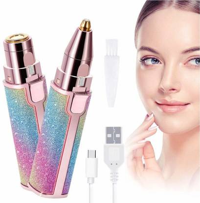 SHARPNAL Portable 2 In 1 Flawless Eyebrow Remover and Pain less Hair Remover Hair Curler