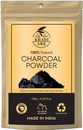 Khadi Ark 100 % Pure Natural Activated Charcoal Powder for Hair & Skin