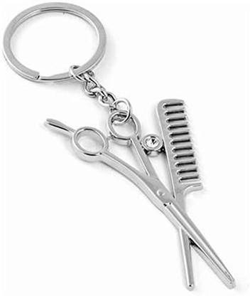 YaaYi Scissor Comb Hairdresser Theme Metallic Keyring Key Chain Key Chain
