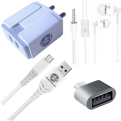 OTD Wall Charger Accessory Combo for Karbonn Aura Sleek 4G, Karbonn Aura Sleek Plus, Karbonn K9 Kavach 4G, Karbonn K9 Music 4G