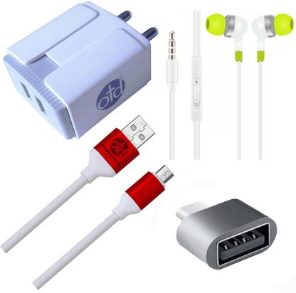 OTD Wall Charger Accessory Combo for HTC Wildfire R70, HTC Wildfire S, Huawei Ascend P6, Huawei Enjoy 10e