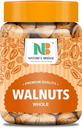 Nature's Bridge California Shelled Walnuts (Jumbo Sized) 400 Gm Jar Pack / Akhrot Sabut / Akhrot / California Walnuts With Shell Walnuts