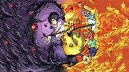Naruto Shippuuden Uzumaki Naruto Uchiha Sasuke Rinnegan Matte Finish Poster Photographic Paper