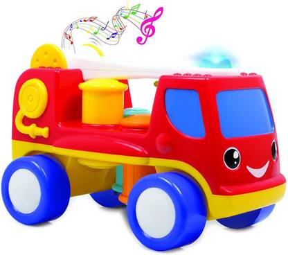 FUNSKOOL Peg Basher Fire Engine, Hammer learning toy for kids, Light & Sound, 12 months & above, Infant and Preschool Toys